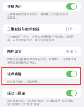 武义苹果授权维修站分享iPhone轻点无法唤醒怎么办