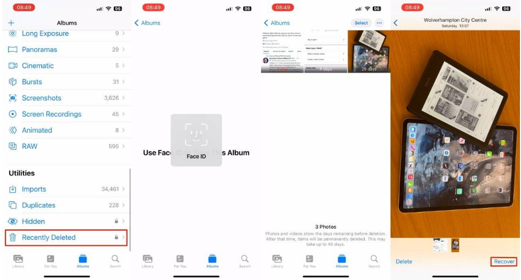 武义苹果14维修分享 iPhone14 上恢复已删除的照片 