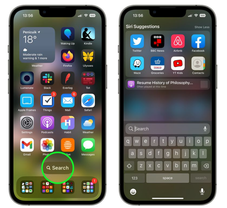 武义苹果手机维修分享升级到 iOS 16 后，如何删除主屏幕上的搜索按钮 